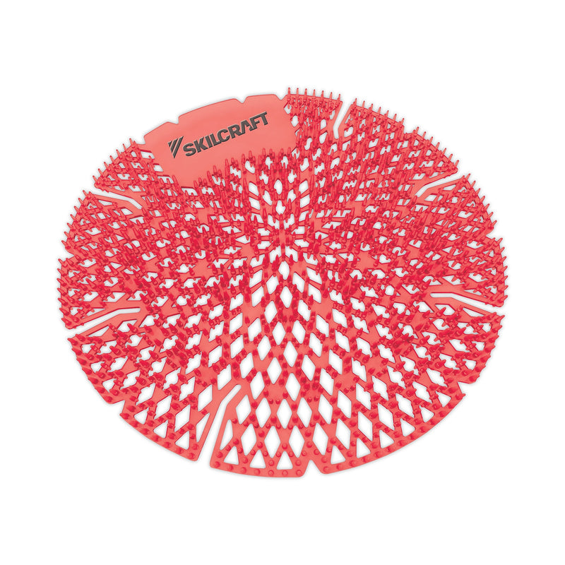 AbilityOne SKILCRAFT Lasting Power Urinal Screen, Apple Cinnamon Scent, Red, 10/Pack (NSN6998437)