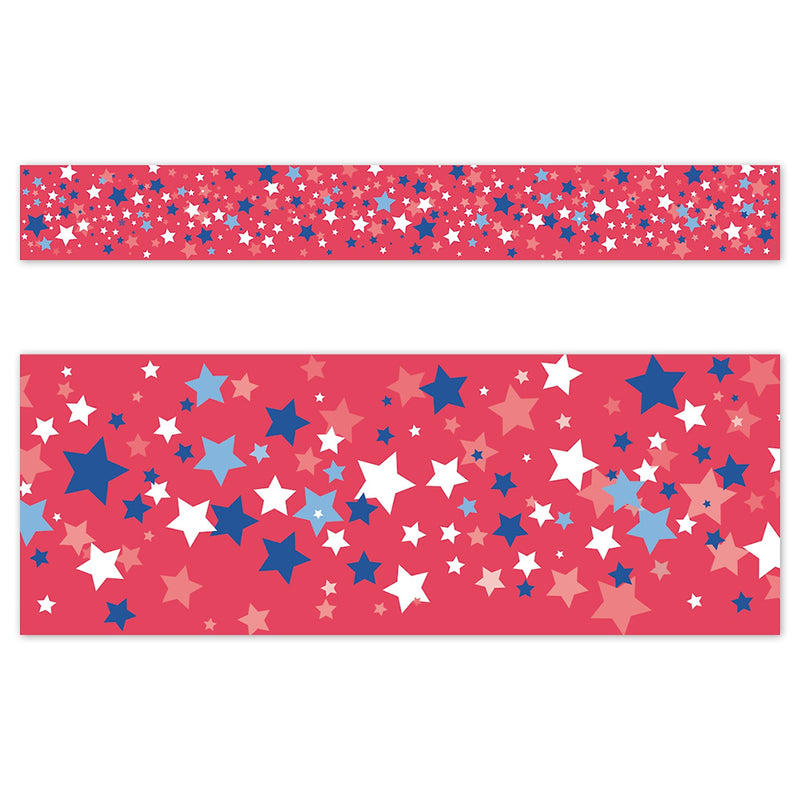 Creative Teaching Press Core Decor EZ Border, 3" x 2', Patriotic Stars, 24/Pack, 3 Packs/Bundle (CTP11049-3)