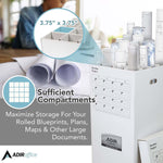 AdirOffice Paperboard File Cart, White (623-KIT1)