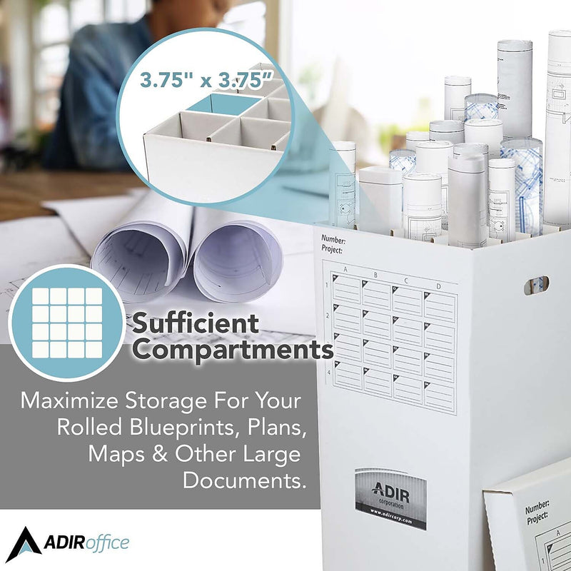 AdirOffice Paperboard File Cart, White (623-KIT1)
