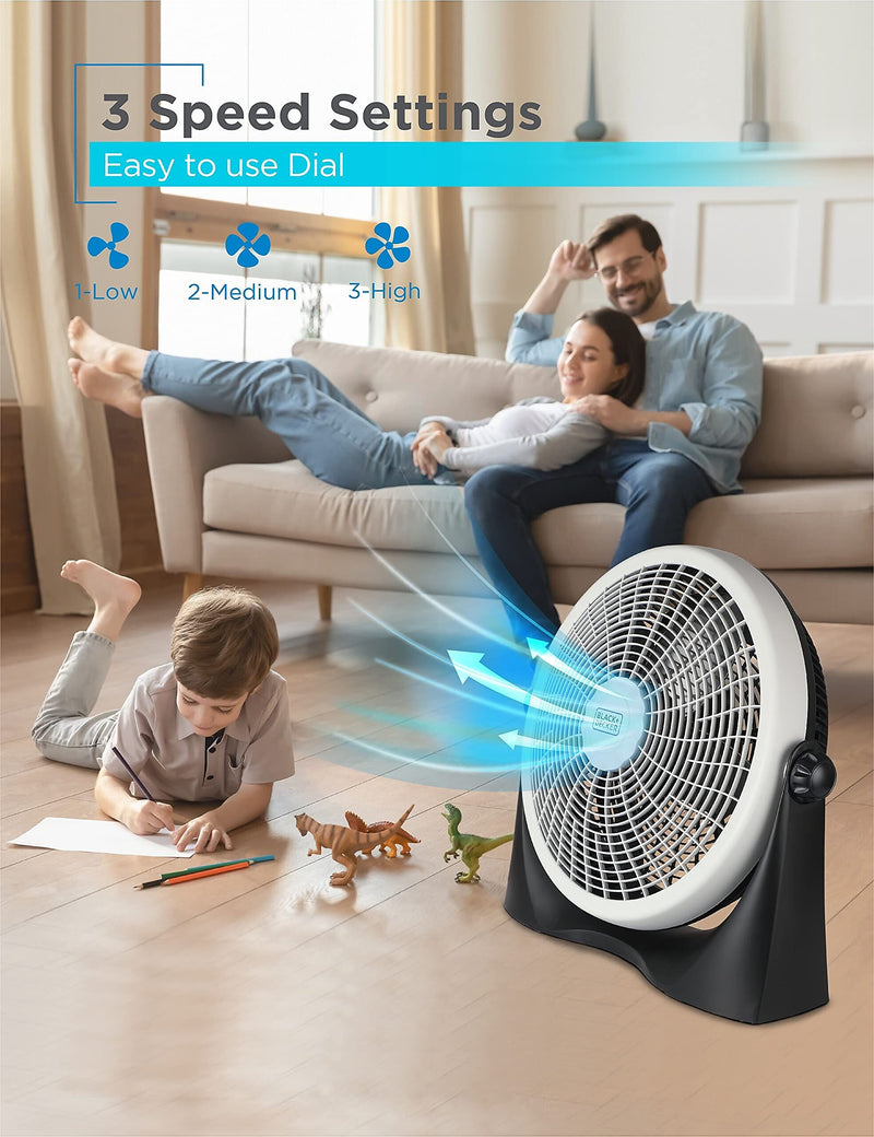 Black & Decker 16" Floor Fan, 3-Speed, Black (BFF16B)