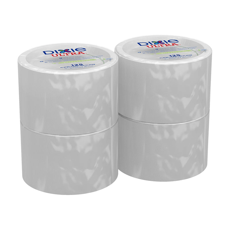 Dixie Ultra 10" Paper Plates, White, 125 Plates/Pack, 4 Packs/Carton (DIX SXP10W)