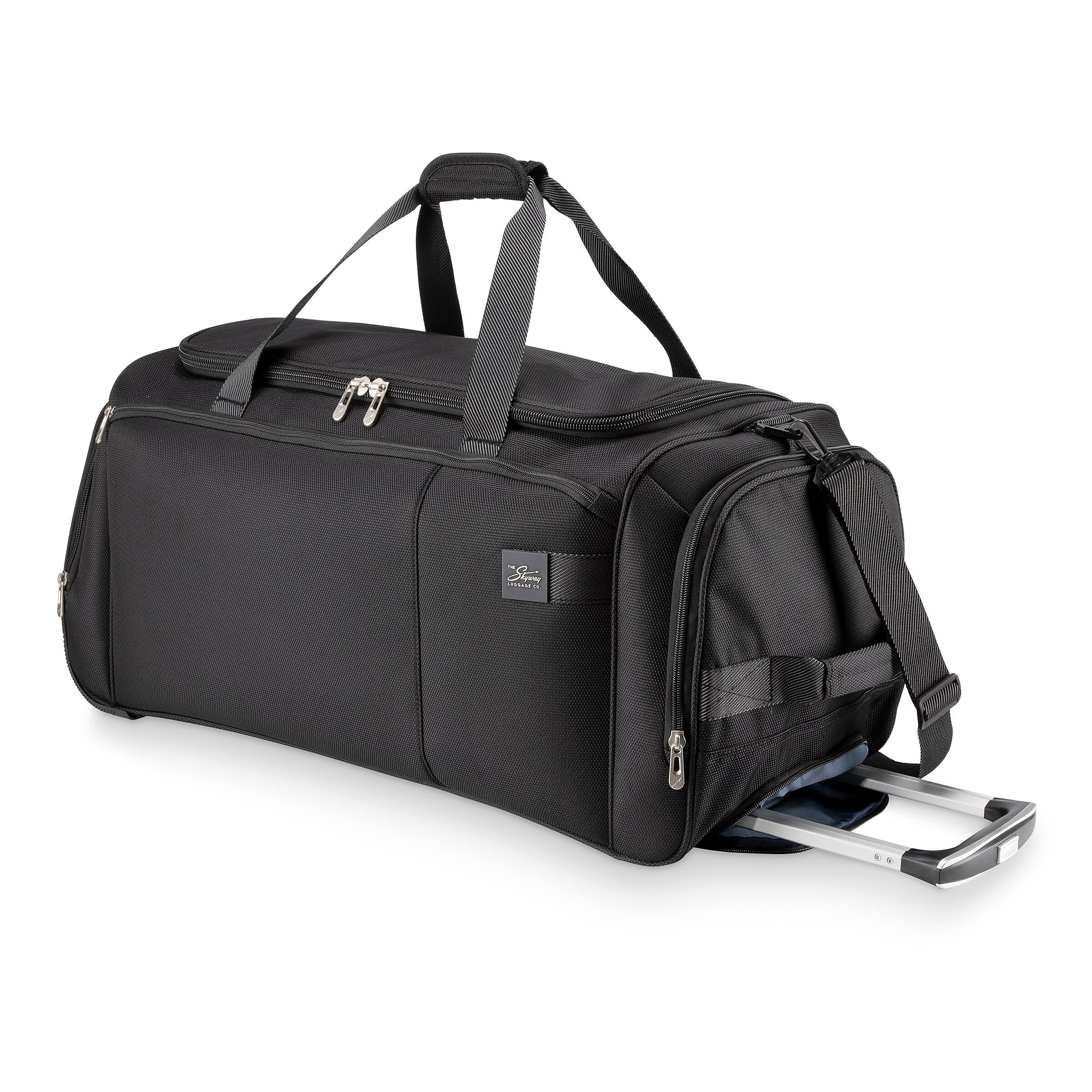 Skyway Luggage Sigma 7.0 28" Polyester Telescoping Travel Duffel with Wheels, Black (177-28-001-RDF)