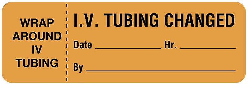 I.V. Tubing Change Label, 3" x 1"