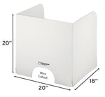 Classroom Products Foldable Cardboard Freestanding Privacy Shield, 20"H x 20"W, White, 20/Box (VB2020 WH)