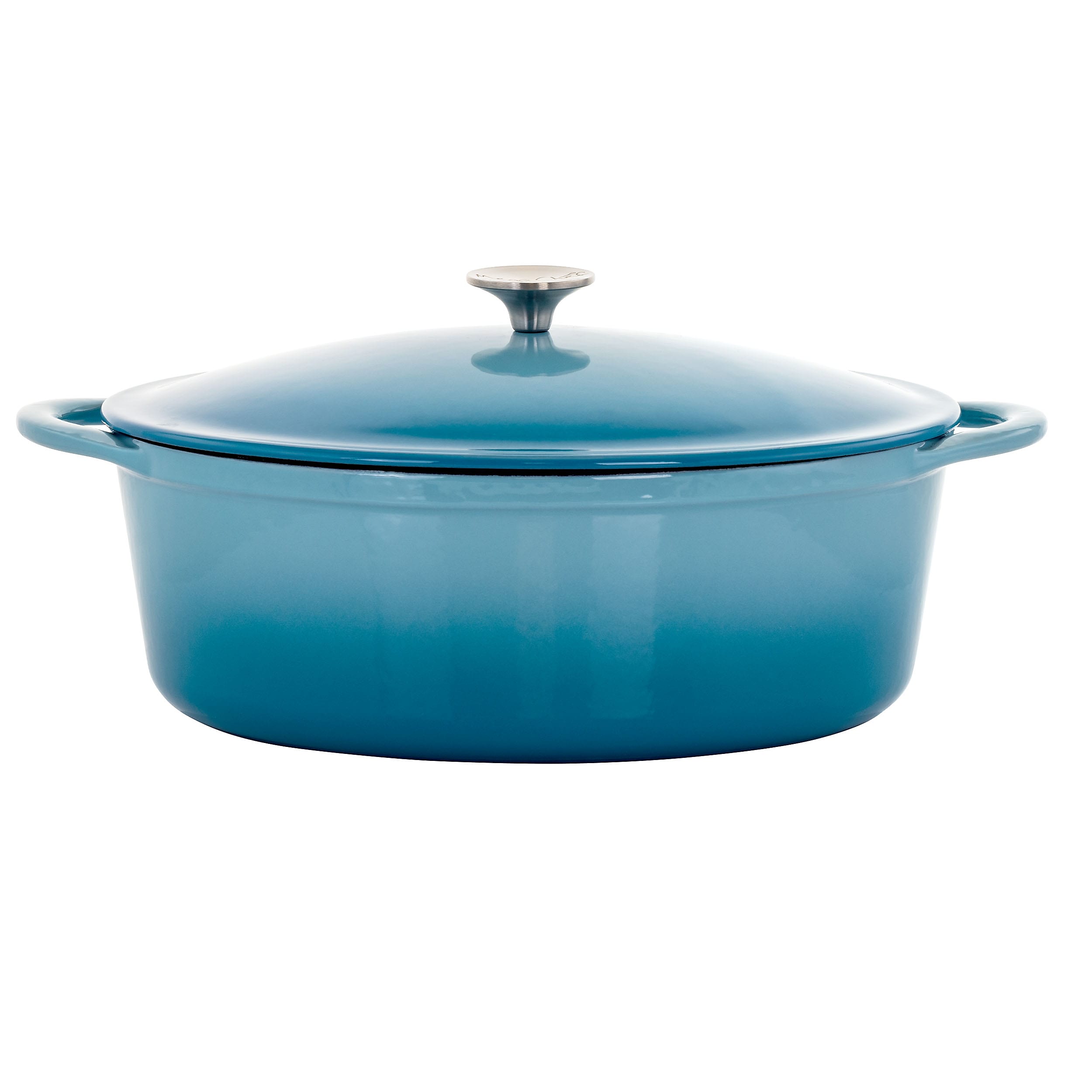 MegaChef Cast Iron 7 Quart Casserole, Light Blue (937112880M)