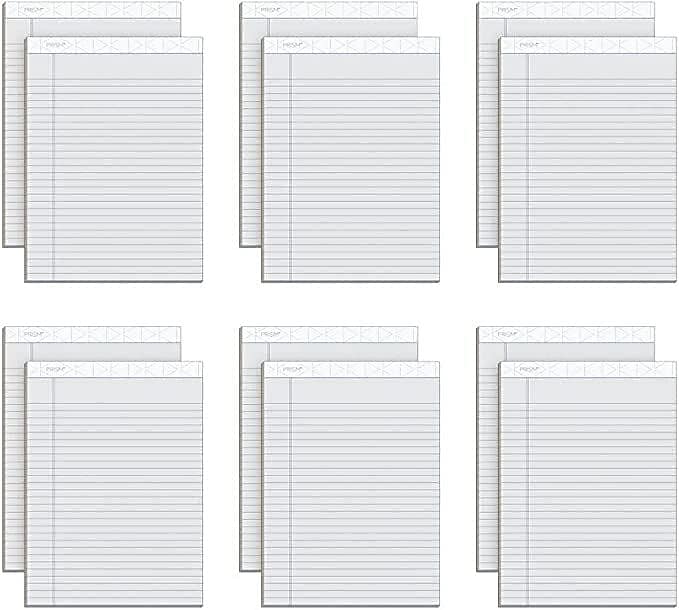 TOPS Prism+ Notepads, 8.5" x 11.75", Wide, Gray, 50 Sheets/Pad, 12 Pads/Pack (TOP63160)