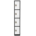 AdirOffice 72" 4-Tier Black and White Storage Locker, 4/Pack (ADI629-204-B-W-PKG-4)