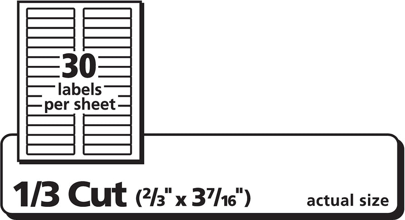 Avery Sure Feed Laser/Inkjet File Folder Labels, 2/3" x 3-7/16", Glossy Clear, 450 Labels/Pack (5029)