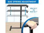Mount-It! Height-Adjustable Overbed Desk, 26.3"-42.1"H, Black (MI-8040)