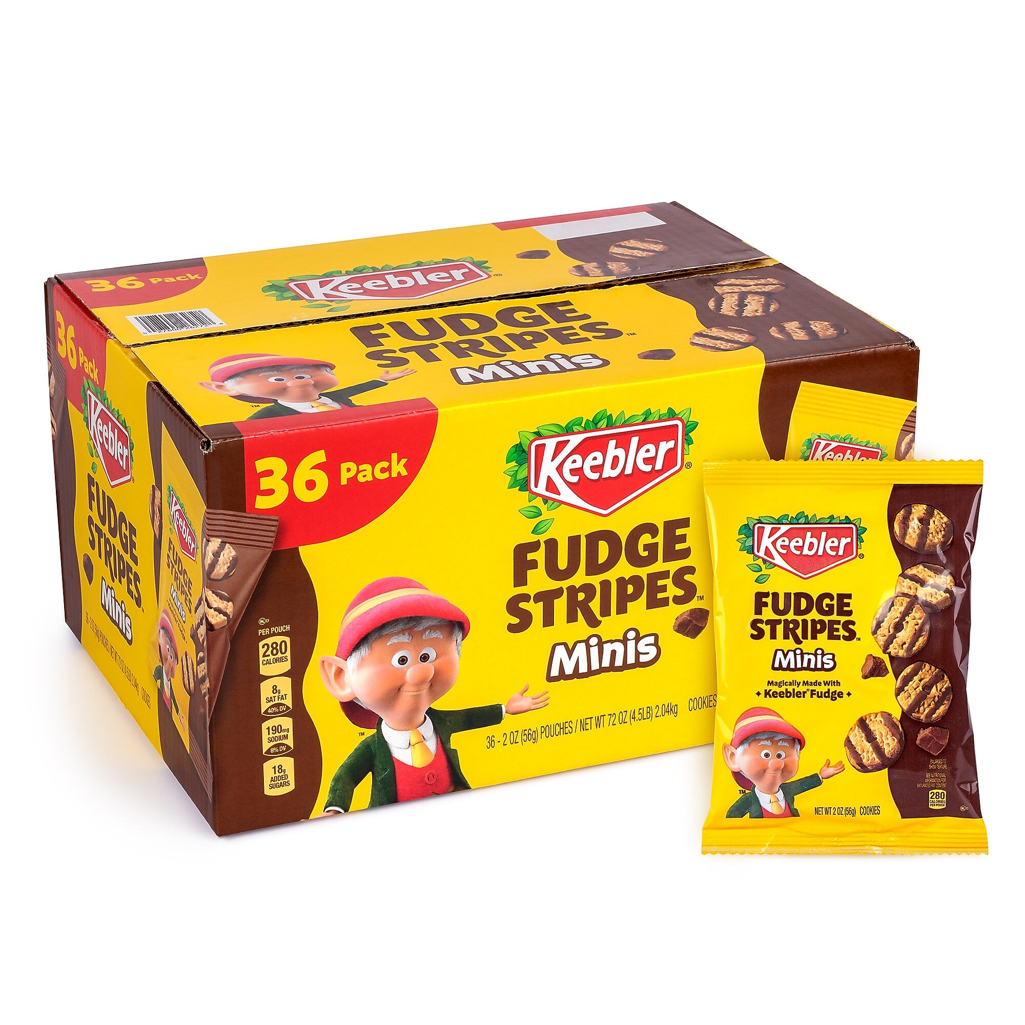 Keebler Fudge Stripes Mini Cookies, 72 oz., 36/Pack (220-02517)