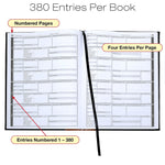 Global Printed Products Notary Public Record Book, 8.5" x 11", Black/Tan, 2/Pack (GPP-0094-A)