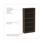 Alera Valencia Series 65"H 5-Shelf Bookcase with Adjustable Shelves, Espresso (ALEVA636632ES)