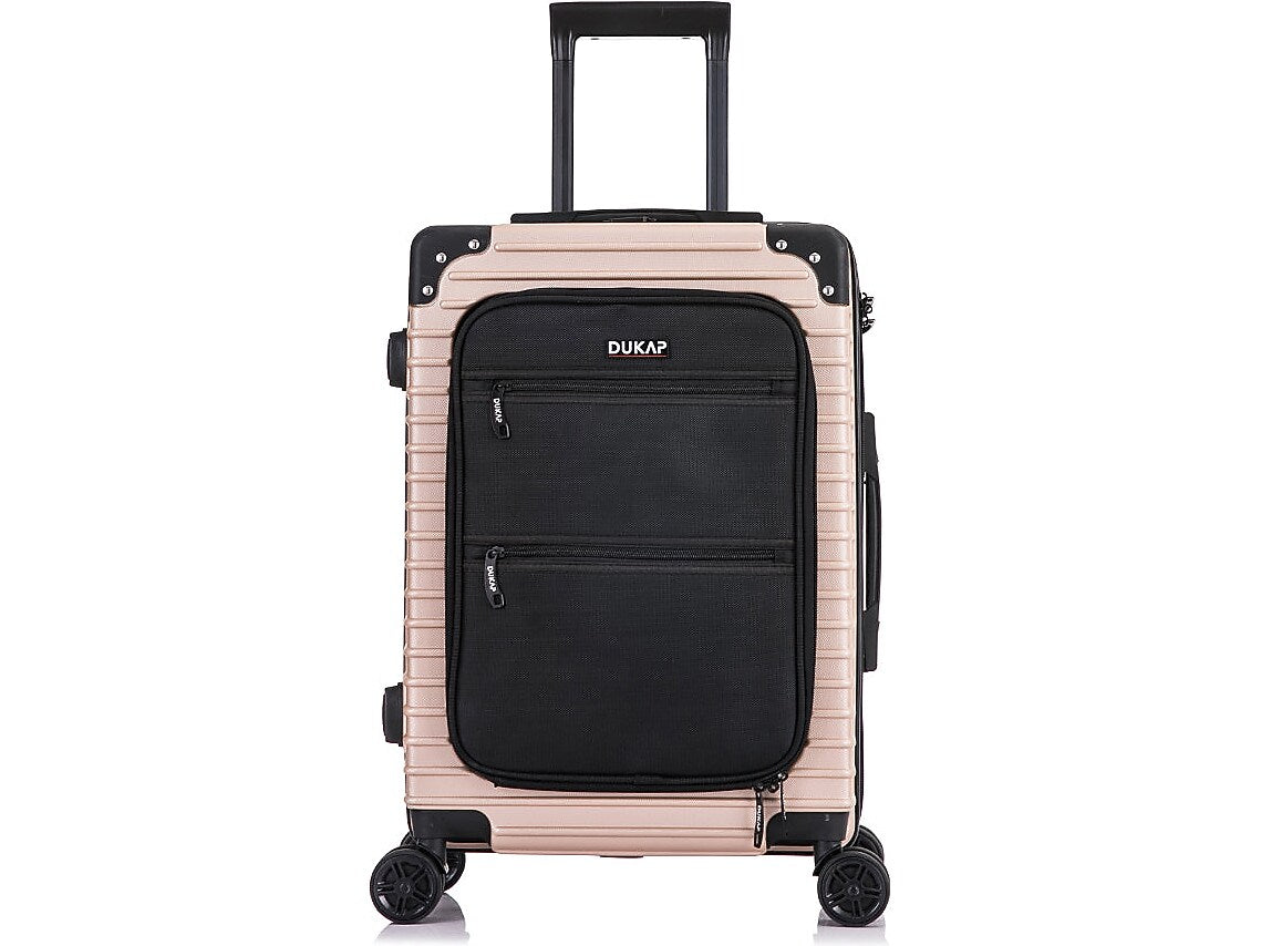DUKAP Tour 20" Hardside Carry-On Suitcase, 4-Wheeled Spinner, TSA Checkpoint Friendly, Champagne (DKTOU00S-CHA)