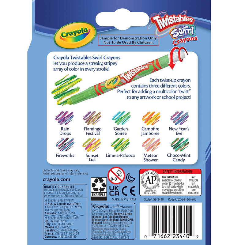 Crayola Swirl Twistable Crayons, Assorted Colors, 10/Pack, 6 Packs/Bundle (BIN523440-6)