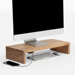 Anji Mountain Mango Wood Monitor Stand with Two USB Ports, Up to 32" Monitor, Natural (MS-FNG-MNG-P)