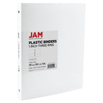 JAM Paper 1/2" 3-Ring Flexible Poly Binder, White (PB75237WH)
