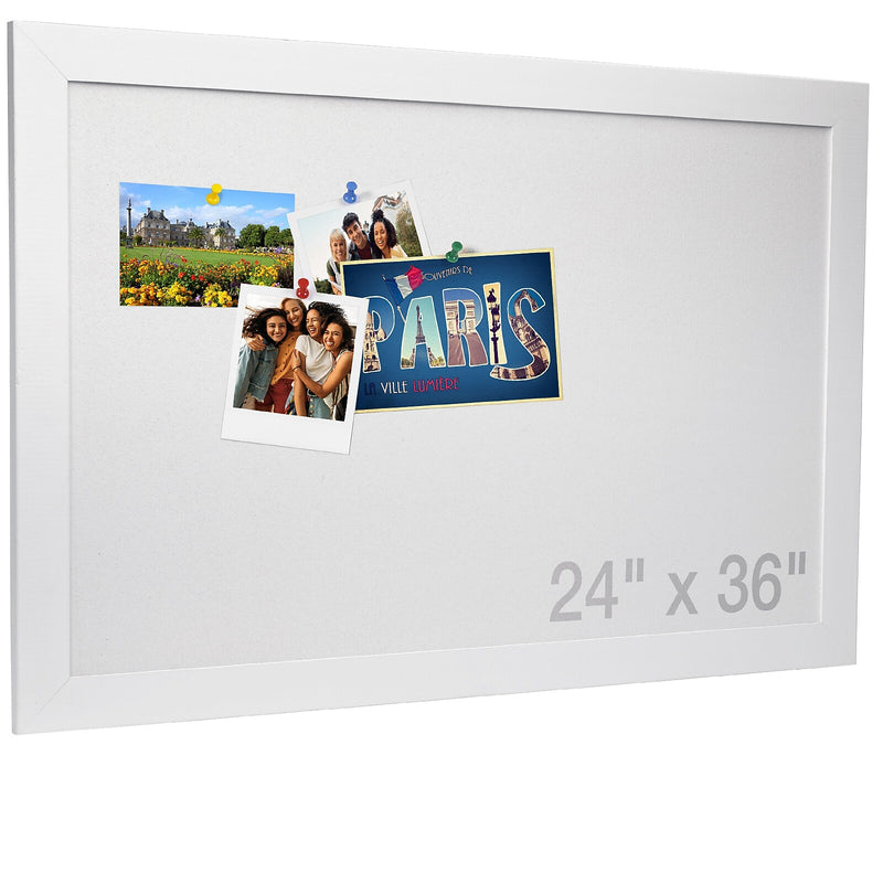 Excello Global Products Cork Bulletin Board, White Frame, 3' x 2' (EGP-HD-0519)