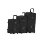 Bugatti Denver 3-Piece Polyester Telescoping Travel Duffel Set with Wheels, Black (DUFW9503XLBU-BLA)
