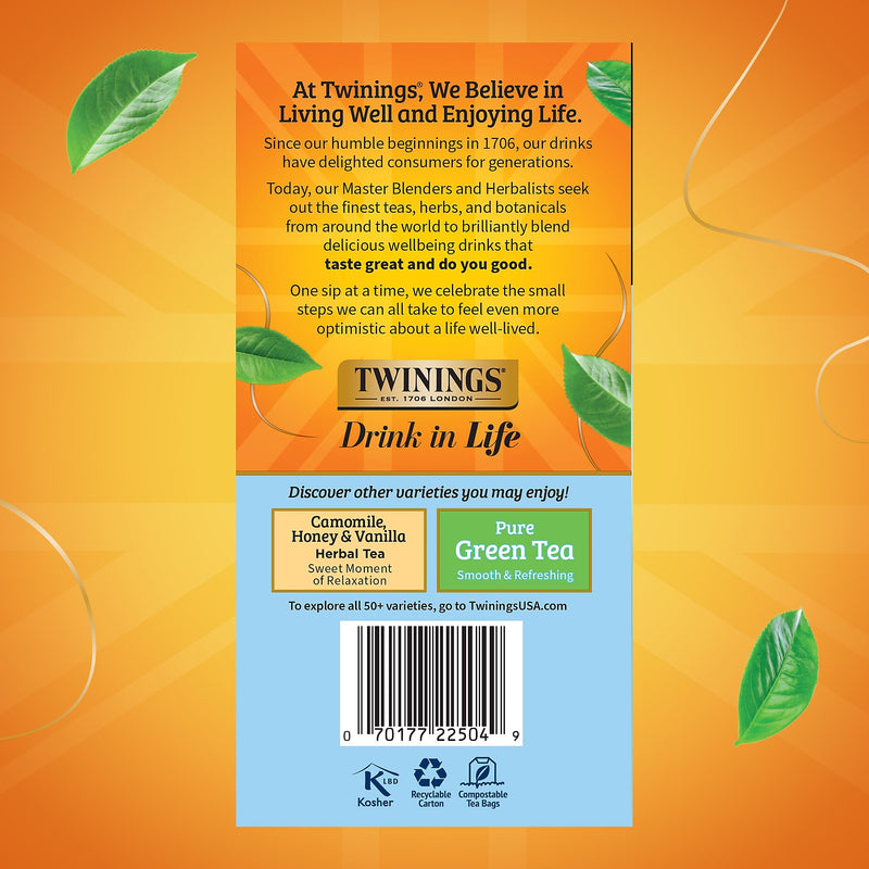 Twinings Pure Camomile Herbal Caffeine FreeTea Bags, 2.65 oz., 50/Box (TNA53651)