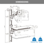 Mount-It! MedHub Wall Mounted, Flexible Workstation With WallTrack for Monitors up to 43", Matte White (MI-16002)