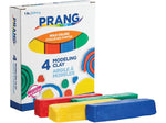 Dixon Prang Modeling Clay, Assorted Colors, 4/Pack, 12 Packs/Carton (X00740CT)