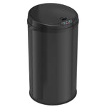 iTouchless Stainless Steel Round Sensor Trash Can with AbsorbX Odor Control System, 8 Gallon, Black (MT08RB)