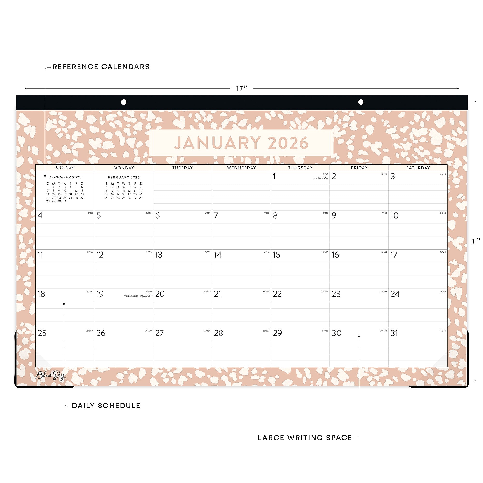 2026 Blue Sky Natalya 17" x 11" Monthly Desk Calendar (148771-26)
