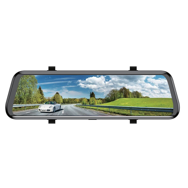 GekoGear Orbit D100 2 Channel 1080P Front / 1080P Rearview Mirror Dashcam, Black