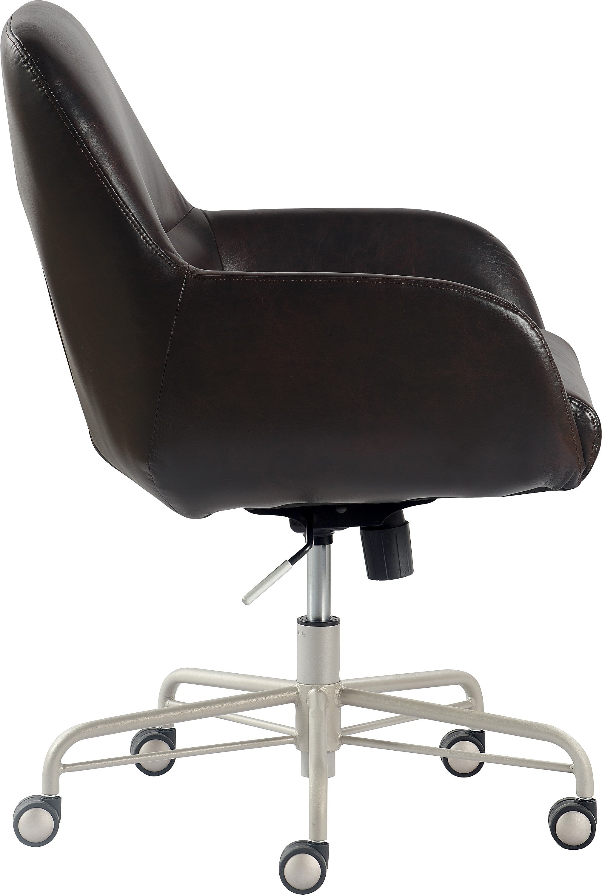 Tommy Hilfiger Forester Ergonomic Bonded Leather Swivel Conference Chair, Dark Brown (CHR10059A)
