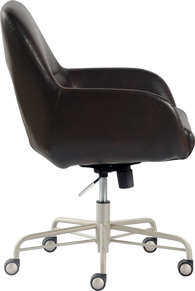 Tommy Hilfiger Forester Ergonomic Bonded Leather Swivel Conference Chair, Dark Brown (CHR10059A)