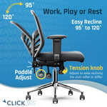 Click365 Ergonomic Mesh Swivel Task Chair, Grey (CCHR10002B)