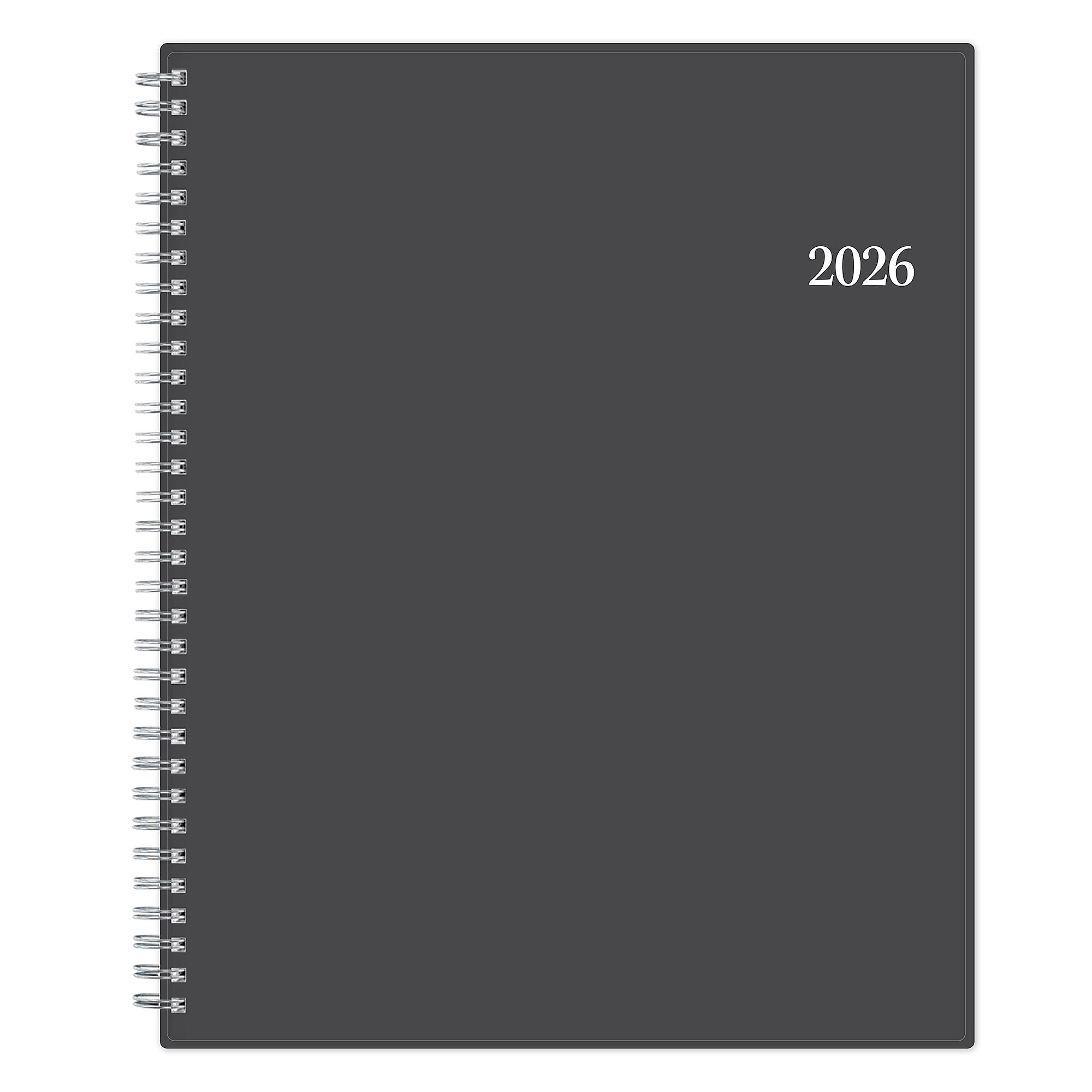 2026 Blue Sky Passages 8.5" x 11" Calendar Year Weekly & Monthly Planner, Plastic Cover, Gray (100009-26)