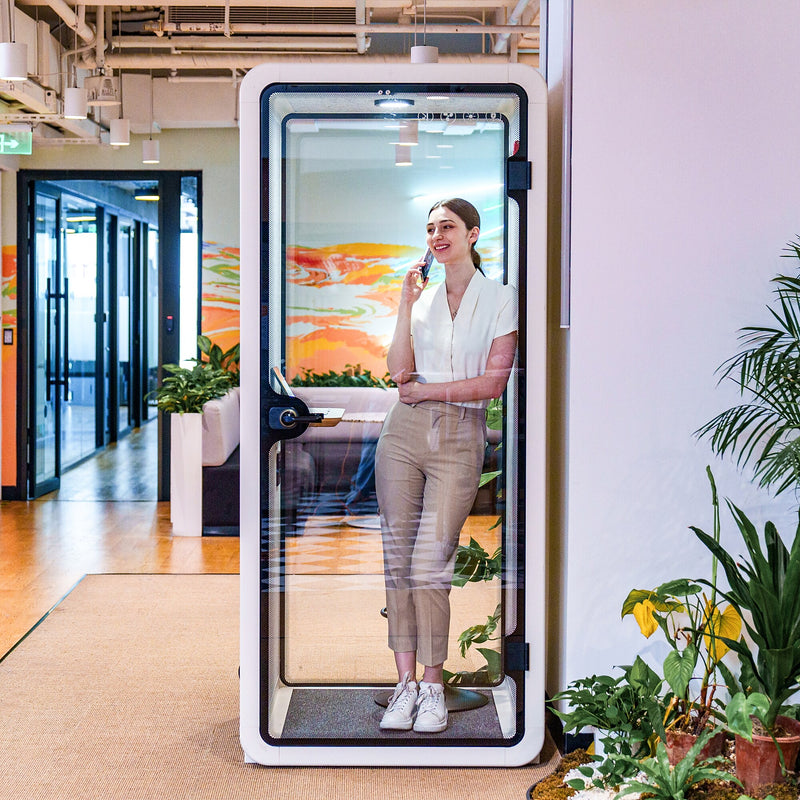 FlexiSpot WorkCube Series Sound Absorbing Privacy Booth, White (P1F-2W-KIT)