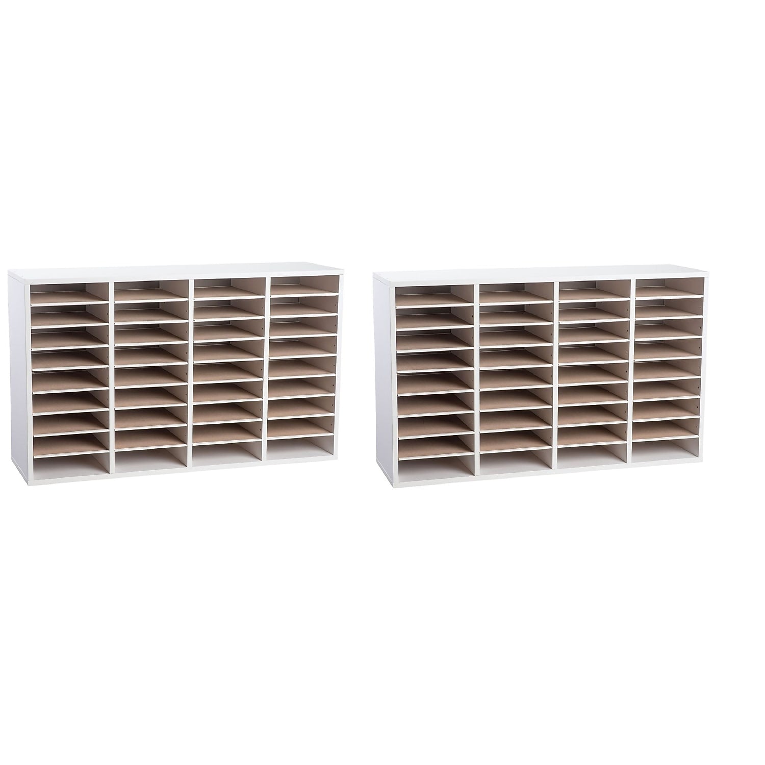 AdirOffice 500 Series 36-Compartment Literature Organizers, 39.3" x 11.8", White, 2/Pack (500-36-WHI-2PK)