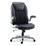 Alera® Leithen Series All Adjustable Arm Leather Computer and Desk Chair, Black (ALELT4249)