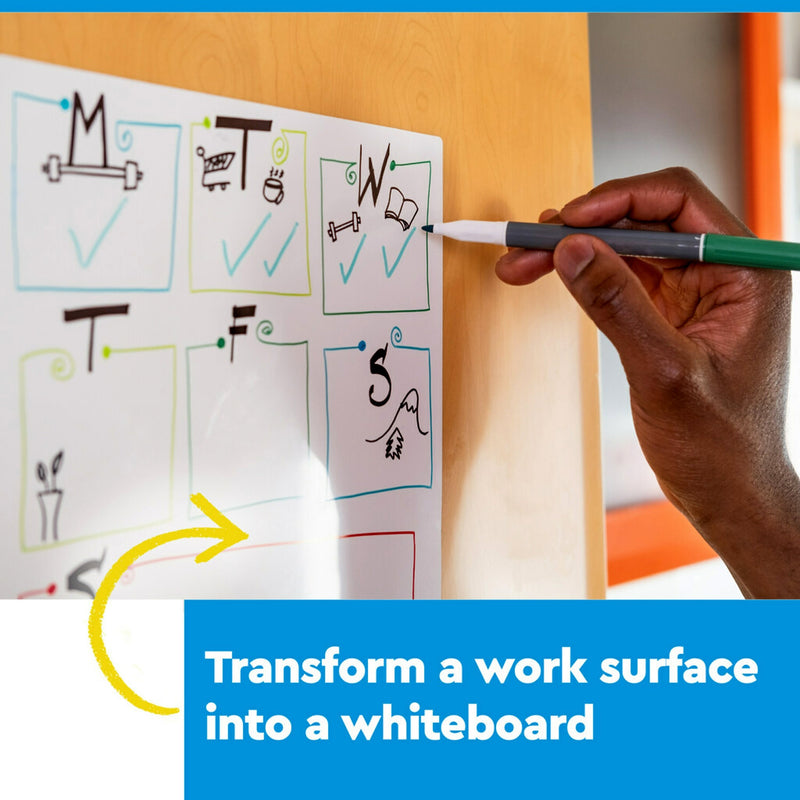 Post-it Easy Erase Plastic Adhesive Dry-Erase Whiteboard, 4' x 3' (FWS4X3)