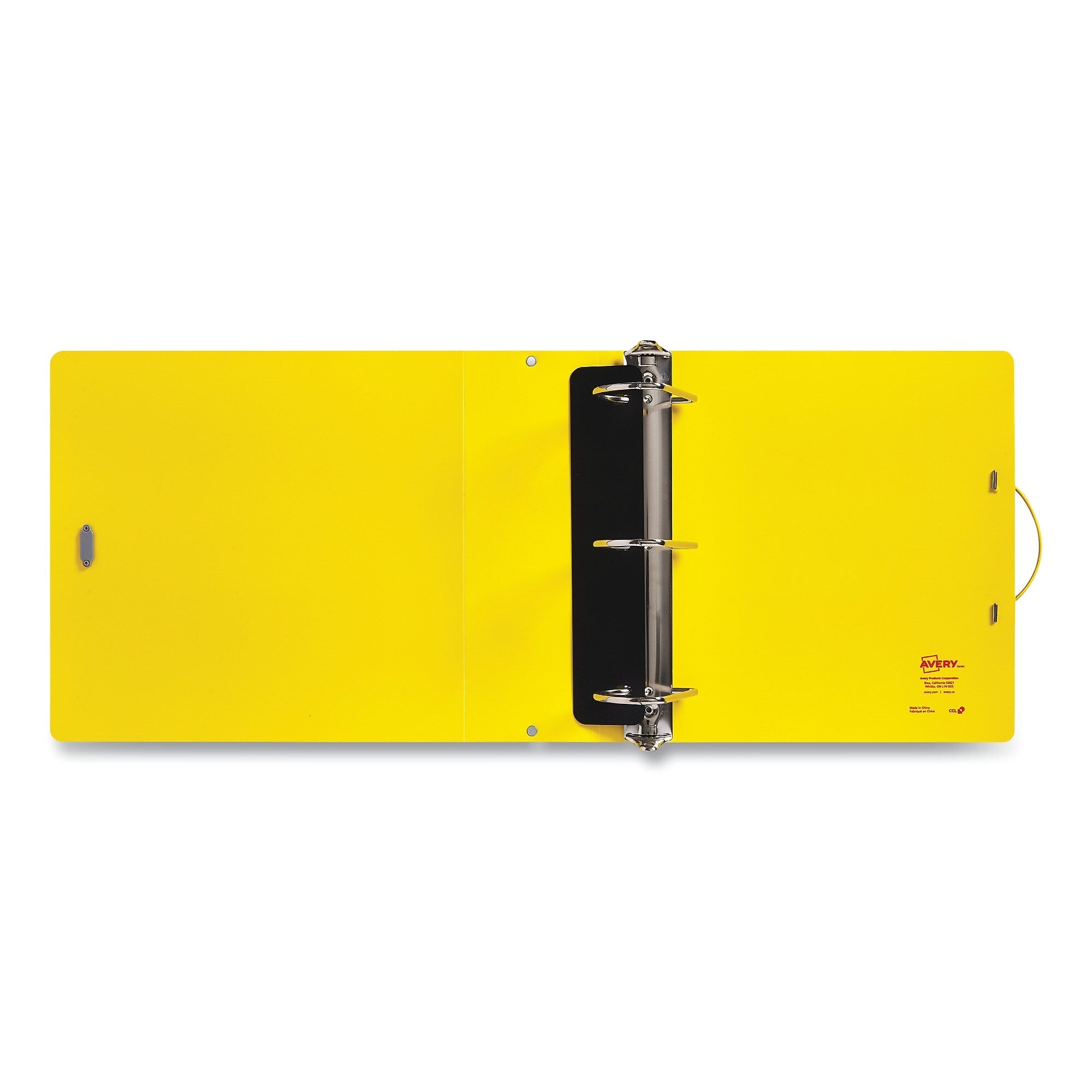 Avery UltraDuty Safety Data Sheet Binders with Chain, 3 Rings, 3" Capacity, 11 x 8.5, Yellow/Red