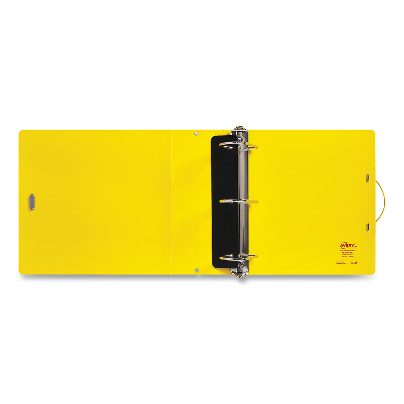 Avery UltraDuty Safety Data Sheet Binders with Chain, 3 Rings, 3" Capacity, 11 x 8.5, Yellow/Red