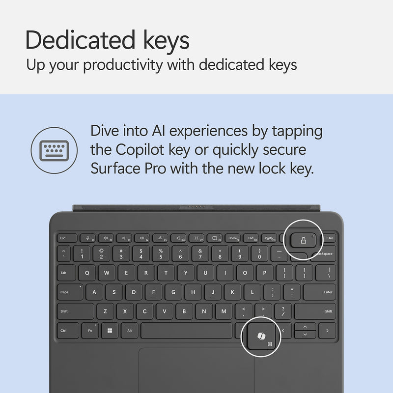 Microsoft Surface Pro 12" Keyboard Cover with Slim Pen 2, Slate (EP2-32750)