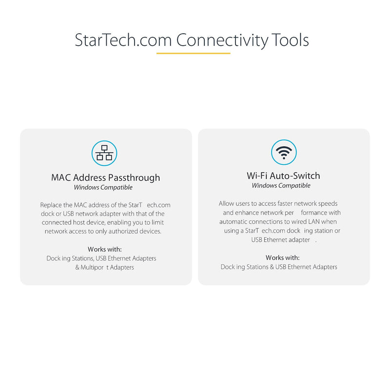 StarTech USB-C to Ethernet Adapter, 10/100/1000 Mbps, Gigabit Network Adaptr, ASIX AX88179A, 1ft/30cm Cable, Windows/macOS/Linux