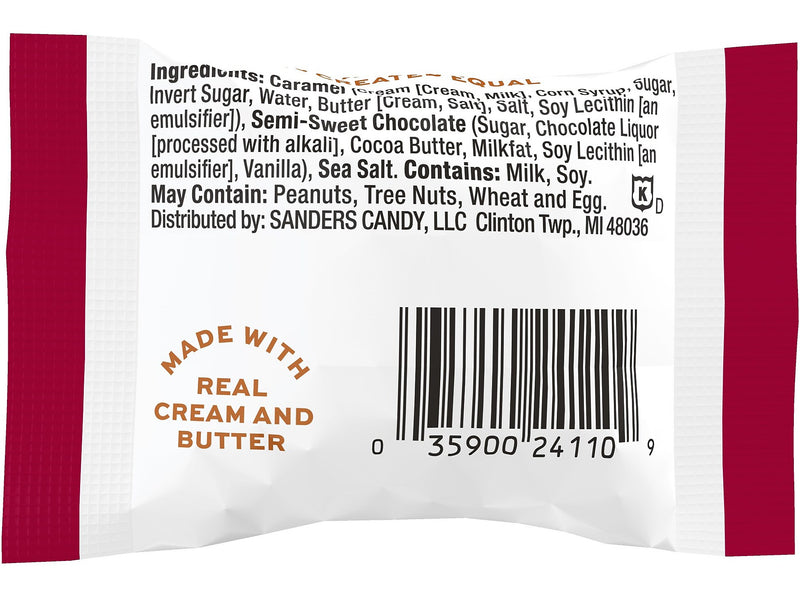 Sanders Small Batch Wonders Snack-Size Sea Salt Dark Chocolate Caramels, 24 oz., 48 Pieces/Box (27162)
