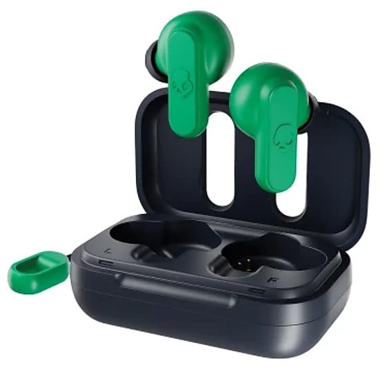 Skullcandy Dime True 2 Wireless Earbuds Headphones, Bluetooth, Dark Blue/Green (SKDS2DBWP750)