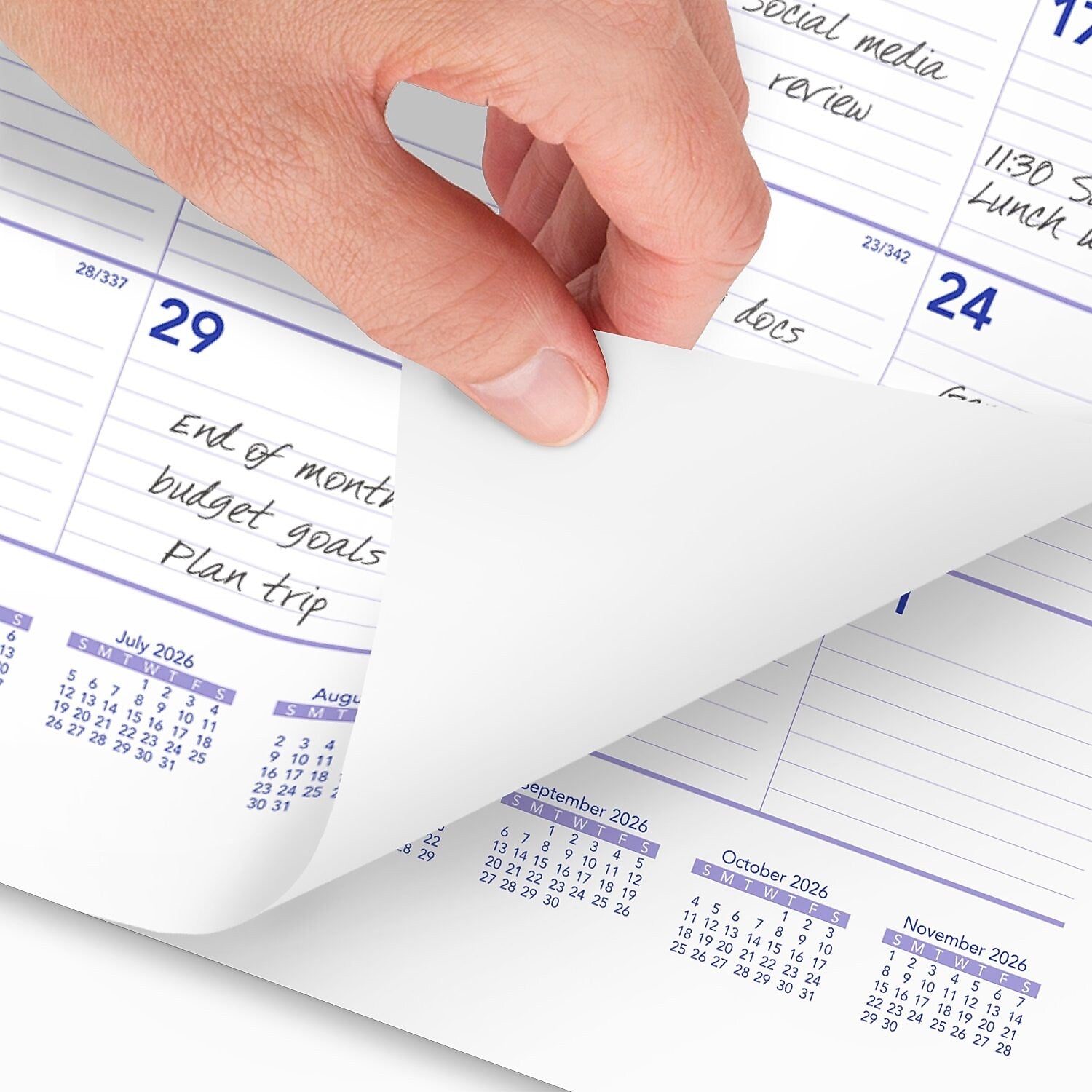 2026 AT-A-GLANCE 15" x 12" Monthly Wall Calendar, White/Purple (PM8-28-26)