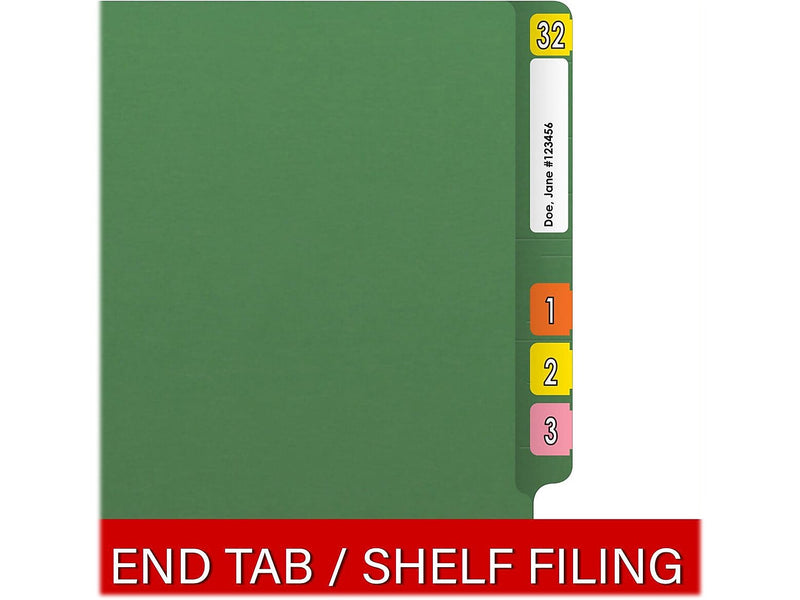Medical Arts Press Reinforced End Tab File Folder, Straight Cut, Letter-Size, Green, 250/Carton (S-01502-GRN-B)