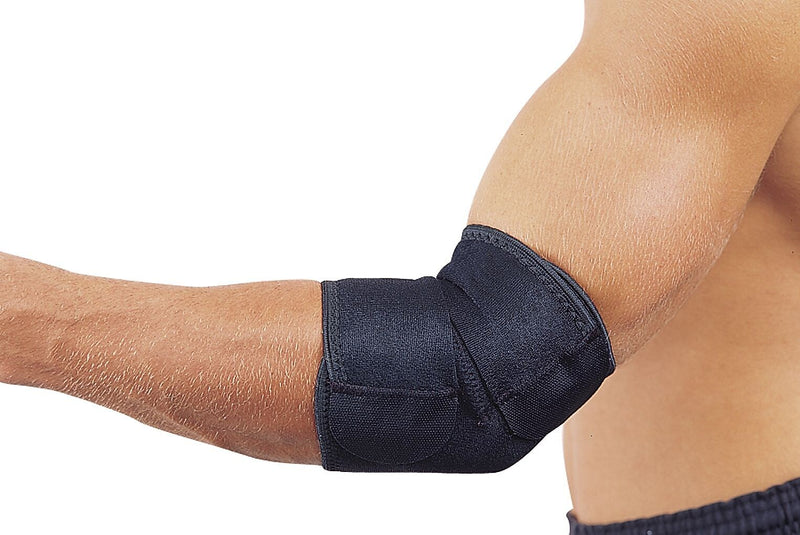 Mutual Industries Adjustable Neoprene Elbow Support, Black, One Size