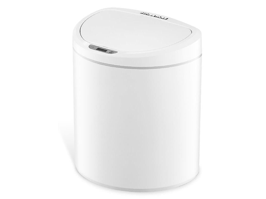 Nine Stars Plastic Sensor Trash Can, 2.1-Gallon, White (DZT-8-29)