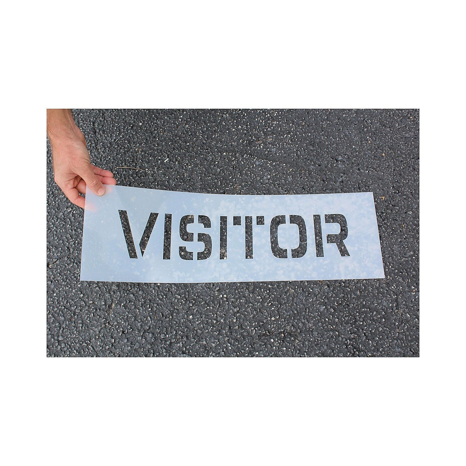 Accuform Parking Lot Stencil, VISITOR, 4" Letters, Plastic (FMS245)