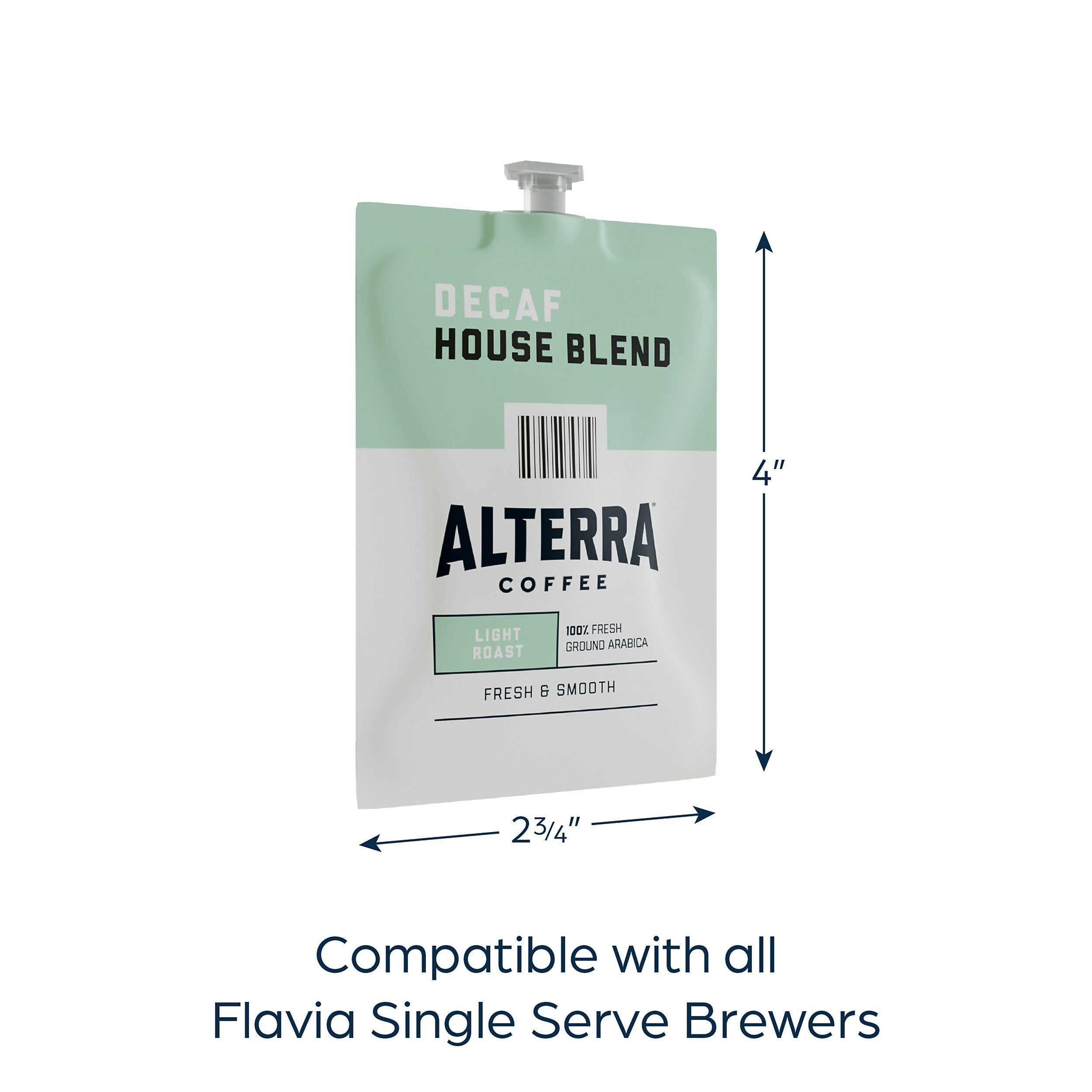 Alterra House Blend Decaf Coffee Flavia Freshpacks, Light Roast, 100/Carton (MDRA187)