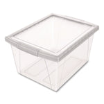 Storex Small Stackable Plastic Storage Bin, 7.87" x 11.25" x 13.53", 16 Qt., Translucent, 6/Pack (61430U06C)
